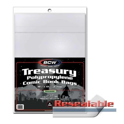 BCW Resealable Treasury Bags Case (10 Packs)