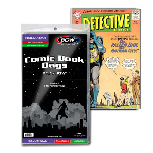 BCW Resealable Silver/Regular Comic Bags - Thick Case (10 Packs)