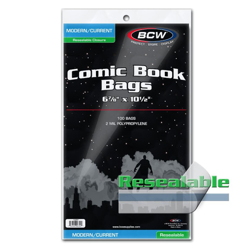 Resealable BCW 100 Current Comic Bags