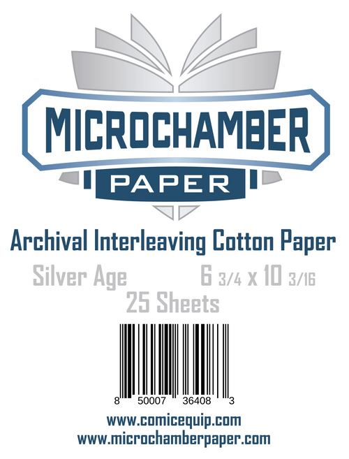 MicroChamber Paper Silver Size Interleaving Cotton Archival Paper 25 Sheets Slow Comic Book Aging to Halt by Comic Equip