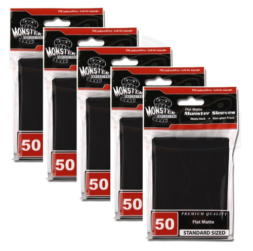 MONSTER 5 MONSTER Flat Matte Sleeves - Large - No Logo - Black