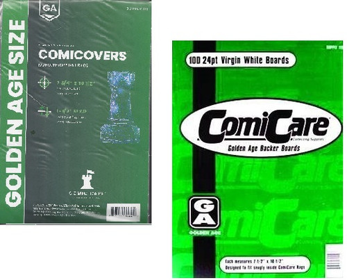 100 Golden Comic Book Bags Polypropylene and Comic Backing Boards