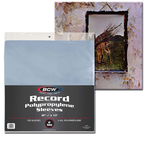 BCW 33 RPM Record Sleeves Jacket Protector 100 - 2 MIL Sleeves