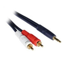 C2G 25ft Velocity™ 3.5mm Stereo M / Dual RCA M Y-Cable câble audio 7,62 m 3,5mm 2 x RCA Bleu