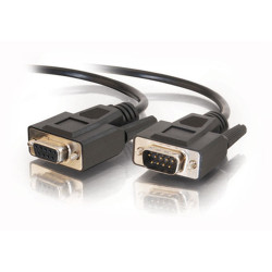 52033 C2G 25ft DB9 M/F Extension Cable - Black câble Série Noir 7,62 m