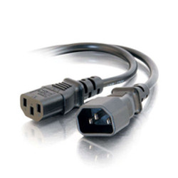 C2G 5ft 250V 16 AWG Power Cord Extension (IEC320C13 -> IEC320C14) Noir 1,5 m Coupleur C14