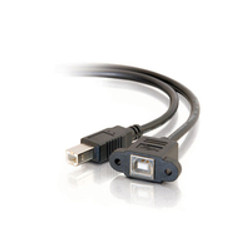 C2G 1ft USB 2.0 B Female to B Male Panel Mount Cable câble USB 0,02 m USB B Noir