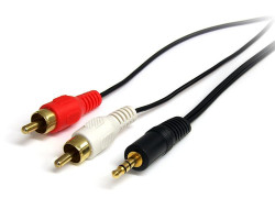 MU3MMRCA StarTech.com Câble audio stéréo de 1 m - Mâle 3,5 mm vers mâle 2 x RCA