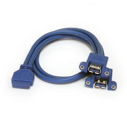 USB3SPNLAFHD StarTech.com Câble USB 3.0 2 ports monté sur panneau – Câble USB A vers adaptateur carte mère F/F