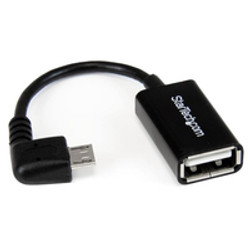 StarTech.com Câble adaptateur Micro USB à angle droit vers USB Host OTG de 12cm - Mâle / Femelle
