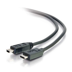 C2G 6ft, USB 2.0 Type C, Mini-USB B câble USB 1,8288 m USB C Noir