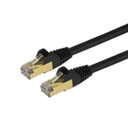 StarTech.com C6ASPAT15BK câble de réseau Noir 4,6 m Cat6a