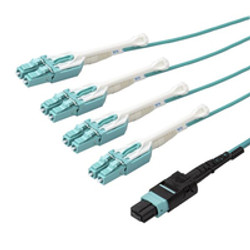 StarTech.com MPO8LCPL10M câble de fibre optique 10 m MPO/MTP 8x LC OM3 Couleur aqua