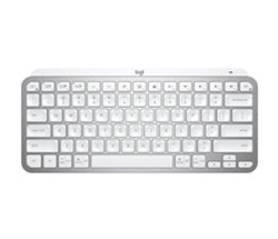 Logitech MX Keys Mini clavier RF sans fil + Bluetooth QWERTY Anglais américain Aluminium, Blanc