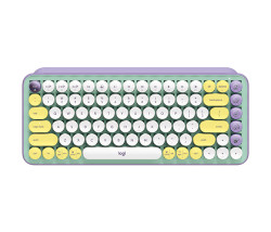 Logitech Pop Keys clavier RF sans fil + Bluetooth Couleur menthe, Violet, Blanc, Jaune