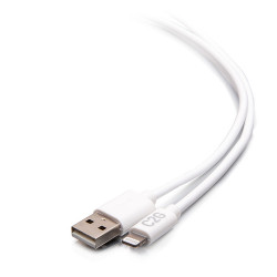 C2G 3 m (10ft) Câble de charge et de synchronisation USB-A mâle vers Lightning mâle - Blanc