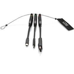 C2G Boucle d’adaptateurs à dongle 4K HDMI® universelle avec code couleur Mini DisplayPort™, DisplayPort, USB-C® et Lightning