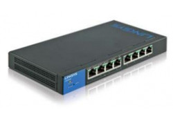 Linksys LGS308 commutateur réseau Géré Gigabit Ethernet (10/100/1000) Noir, Bleu