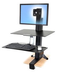 33-351-200 WorkFit-S Sit-Stand Workstation for Mid-Size Monitor, HD, with Worksurface and L