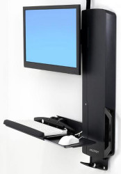 61-081-085 Ergotron StyleView Sit-Stand Vertical Lift,High Traffic Area (black).A low-profi