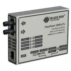 Black Box LMC213A-MMST-R2 convertisseur de support réseau 100 Mbit/s 1300 nm Multimode Noir, Blanc