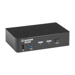 Black Box USB-C 4K KVM SWITCH 2-PORT commutateur écran, clavier et souris Noir