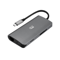 AUH-4030 Adesso 8-in-1 USB-C Multiport Docking Station with 1xType C port, 3x USB 3.0-A+P