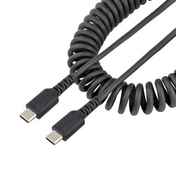 R2CCC-1M-USB-CABLE COILED BLACK CABLE