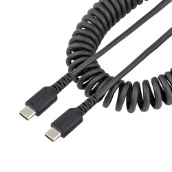 R2CCC-50C-USB-CABLE COILED BLACK CABLE