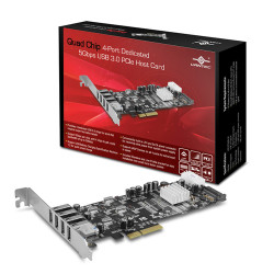 UGT-PCE430-4C Vantec UGT-PCE430-4C Quad Chip 4-Port Dedicated 5Gbps USB3.0 PCIe Host Card RTL