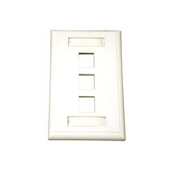 C2G 3-Port Multimedia Keystone Wall Plate - White Blanc