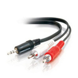 40421 C2G 6in 3.5mm Stereo M / RCA M Y-Cable câble audio 0,15 m 3,5mm 2 x RCA Noir