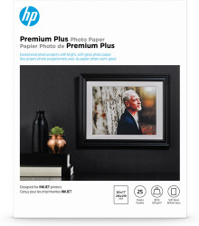 CR671A HP Premium Plus Photo Paper, Satin, 80 lb, 8.5 x 11 in. (216 x 279 mm), 25 sheets papier photos