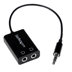 MUY1MFFADP StarTech.com Câble Adaptateur Casque Slim, Noir - Doubleur Audio Jack - 3.5mm (M) vers 2x 3.5mm (F)