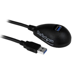 USB3SEXT5DKB Startech.com câble d'extension superspeed usb 3.0 de 1,5m - rallonge usb a vers a sur socle - m/f - noir