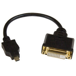 HDDDVIMF8IN Startech.com adaptateur vidéo micro hdmi vers dvi-d de 20 cm - convertisseur micro hdmi vers dvi - m/f - noir