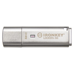 IKLP50/32GB Kingston technology ironkey locker+ 50 lecteur usb flash 32 go usb type-a 3.2 gen 1 (3.1 gen 1) argent