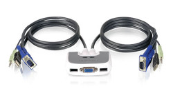 iogear MiniView Micro USB PLUS with audio and cables KVM switch Black