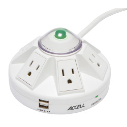 Accell Powramid White 6 AC outlet(s) 125 V 1.8 m