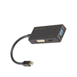 Siig LB-CD0014-S1 video cable adapter 0.15 m Mini DisplayPort VGA + HDMI + DVI Black