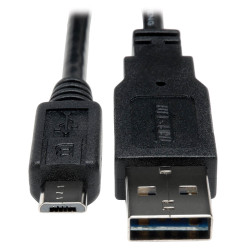Tripp Lite UR050-06N Universal Reversible USB 2.0 Cable (Reversible A to 5Pin Micro B M/M), 6-in. (15.24 cm)