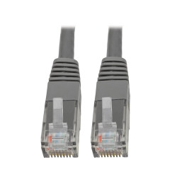 Tripp Lite N200-015-GY Cat6 Gigabit Molded (UTP) Ethernet Cable (RJ45 M/M), PoE, Gray, 15 ft. (4.57 m)