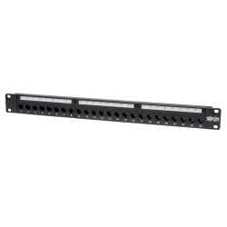 Tripp Lite N054-024 24-Port 1U Rack-Mount Cat5e Feedthrough Patch Panel, RJ45 Ethernet, TAA