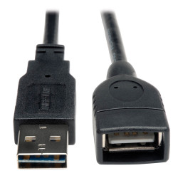 Tripp Lite UR024-010 Universal Reversible USB 2.0 Extension Cable (Reversible A to A M/F), Black, 10 ft. (3.05 m)