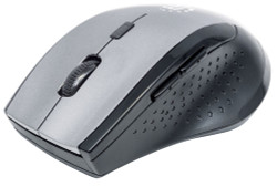 Manhattan Curve Wireless Mouse, Grey/Black, Adjustable DPI (800, 1200 or 1600dpi), 2.4Ghz (up to 10m), USB, Optical, Five Button with Scroll Wheel, USB micro receiver, 2x AAA batteries (included), Low friction base, Three Year Warranty, Blister