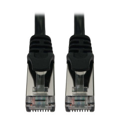 Tripp Lite N262-S15-BK Cat6a 10G Snagless Shielded Slim STP Ethernet Cable (RJ45 M/M), PoE, Black, 15 ft. (4.6 m)