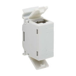 Tripp Lite N235-D01-SH-6A Cat6a Shielded In-Line DIN-Rail Mountable Snap-In Coupler (RJ45 F/F), TAA