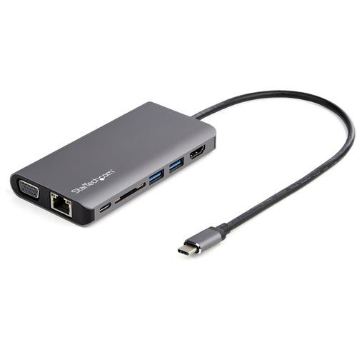 StarTech.com Adaptateur Multiport USB-C - Mini Dock USB-C avec 4K HDMI ou 1080p VGA - Hub 3x USB 3.0, SD, GbE, Audio, 100W PD Pass-Through - Station d'Accueil pour PC Portable/Tablette - DKT30CHVAUSP