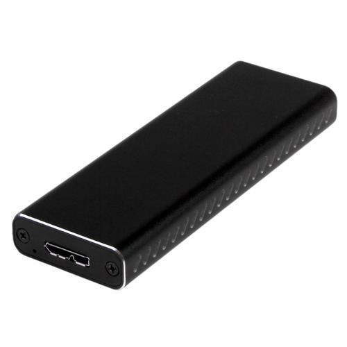 StarTech.com Boîtier Aluminium M.2 SSD vers USB 3.0 (5Gbps) avec UASP - Noir - M.2 NGFF SATA avec Clé B & Clé B+M - Boîtier Externe M.2 Portable - Non Compatible avec NVMe / AHCI - SM2NGFFMBU33