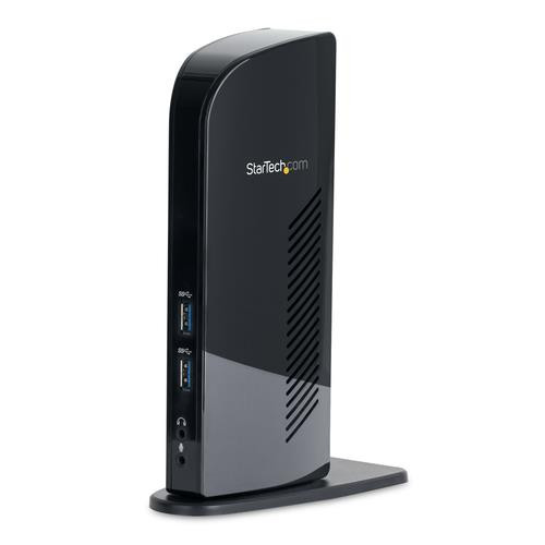 StarTech.com Station d'Accueil pour Ordinateur Portable USB 3.0 à Double Écran avec HDMI et DVI/VGA, Hub USB-A 6x, GbE, Audio, Docking Station Universelle Type-A - Windows/macOS/ChromeOS - USB3SDOCKHD